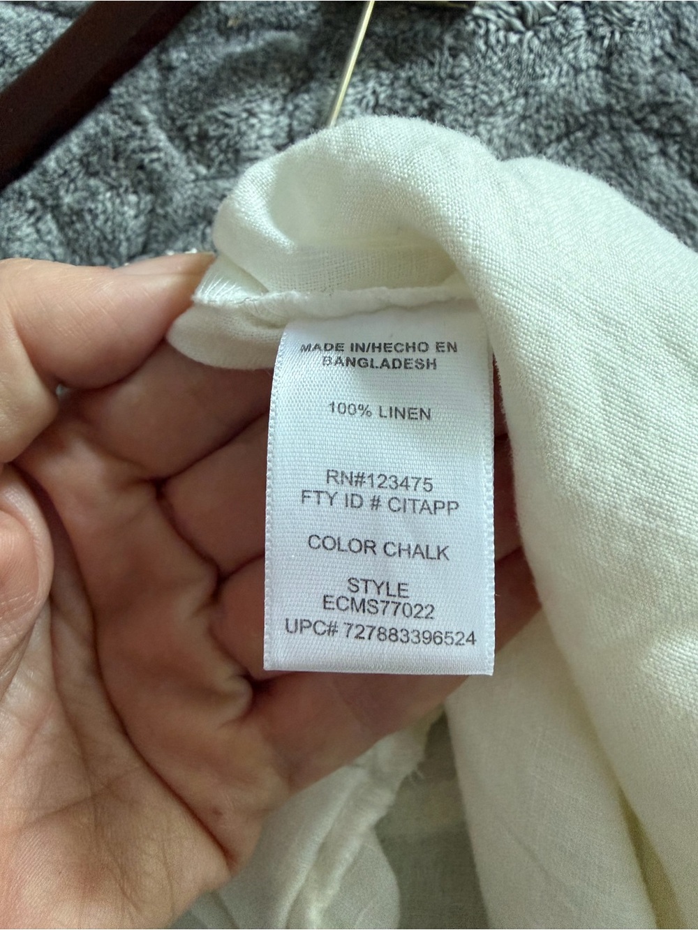 Ellen Tracy 100% Linen Cargo Jogger Pants White Chalk Large Beachy Pull On - Picture 8 of 8
